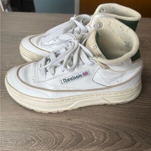 Reebok womens White and Green Sneakers